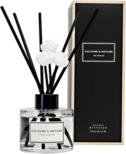 Miniatura 24 de CULTURE & NATURE - Set de difusor de varillas de 6.7 onzas líquidas (200ml) - Difusor con varillas perfumado a vainilla - Fragancia para el hogar