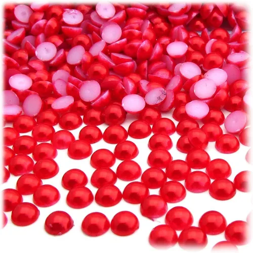 Miniatura 32 de 144 cuentas de media cúpula con acabado perlado, redondas, 0.197 in, azul aguamarina