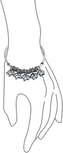 Miniatura 3 de Bali Style Good Luck Multi Elefante Brazalete Brazalete o Colgante Pulsera para Mujer Sólida Pesada Oxidada Plata Esterlina 925