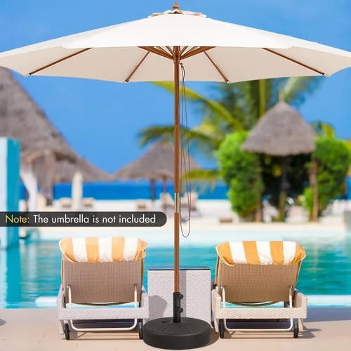 Miniatura 8 de Giantex Soporte de base para paraguas, relleno de agua de arena para postes de paraguas de 1.5 a 1.9 pulgadas, mango integrado, 2 perillas