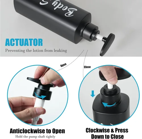 Miniatura 3 de AUMIO Juego de dispensador de jabón de baño de 16.9 onzas, botellas recargables de champú y acondicionador, botellas vacías con bomba para champú