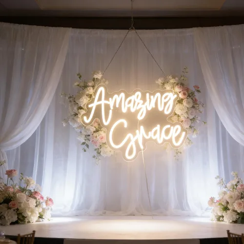 Miniatura 5 de Amazing Grace - Letrero decorativo de neón para decoración de escritorio, regalo para esposa, marido, regalos de boda cristiana, letrero