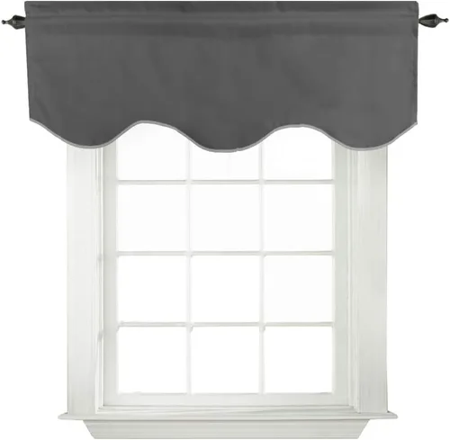 Miniatura 44 de Turquoize - Cenefa opaca para ventanas de cocina/baño/sala de estar/dormitorio con aislamiento térmico, cenefa festoneada con bolsillo para Aqua