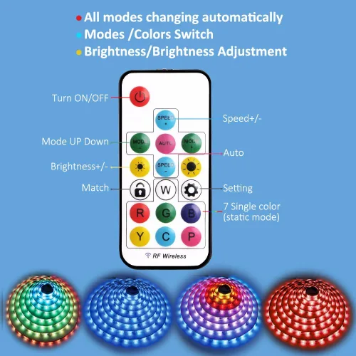 Miniatura 6 de Rainbow Chasing - Tira de luces LED USB de 9.8 pies, tira de luz RGB 5050 que cambia de color con control remoto de 17 teclas, luces LED flexibles