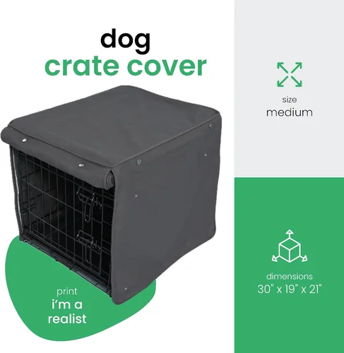 Miniatura 2 de Molly Mutt I'm a Realist - Funda para jaula de perro, funda de lona 100% algodón con 2 paneles enrollables, ideal para jaula de perro o gato, Soy