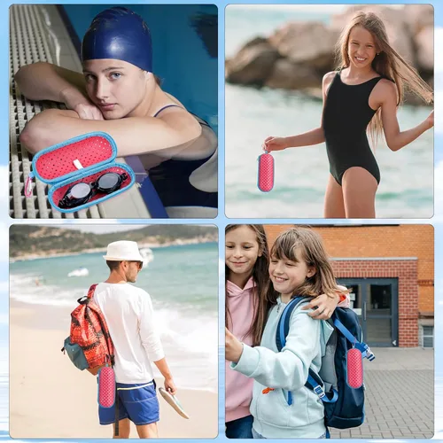 Miniatura 5 de Estuche para Gafas de Natación para Gafas de Natación, Fundas Protectoras para Gafas con Clip, Gafas de Sol, Gafas, Deportes Rosa