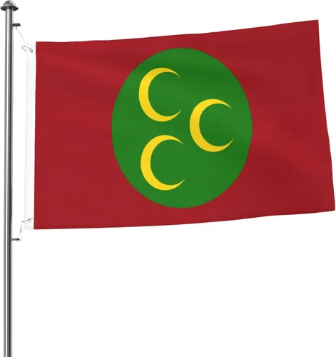 Bandera del Imperio Otomano (1517-1793) Bandera roja de poliéster de doble cara resistente a la decoloración de 2 x 3 pies con 2 ojales de latón