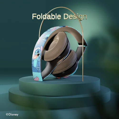 Miniatura 6 de iJoy Disney Lilo & Stitch Expressions - Auriculares Bluetooth plegables inalámbricos con micrófono integrado, diseño de expresiones de puntada