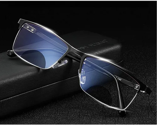 Miniatura 4 de Melrose Gafas de lectura bifocales cuadradas para hombre, lentes fotocrómicas, lentes de transición, presbicia