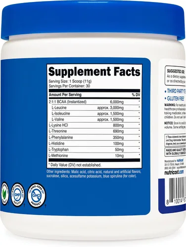 Miniatura 5 de Nutricost EAA Polvo 30 porciones (frambuesa azul) - Aminoácidos esenciales - Sin OMG, sin gluten, apto para vegetarianos