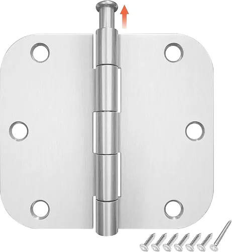Miniatura 11 de HOSOM Paquete de 36 bisagras de puerta color negro mate de 3.5 x 3.5 pulgadas, bisagras interiores de puerta de 3 1/2 pulgadas redondeadas con Negro