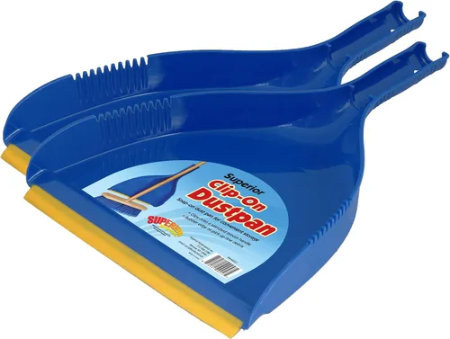Miniatura 7 de Superio Recogedor con clip, plástico azul resistente, fácil agarre con clip en el borde de goma, escombros de barrido detallados, se adapta a