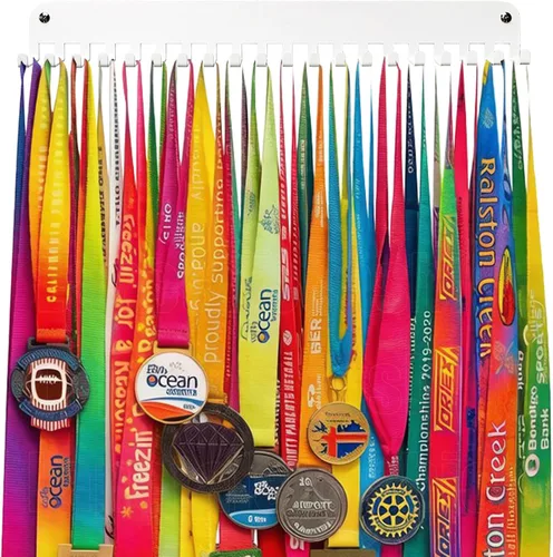 Miniatura 33 de Medal Hanger Display - She Believed She Could She Did - Personalized Medal Holder for Sport Race Runner Sturdy Steel Metal Plaque Over 63 Medals