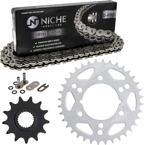 Combinación de Cadena y Piñón de Transmisión NICHE para Polaris Scrambler 500, Trail Blazer 400 Delantero 13 Dientes Trasero 36 Dientes 520V Anillo