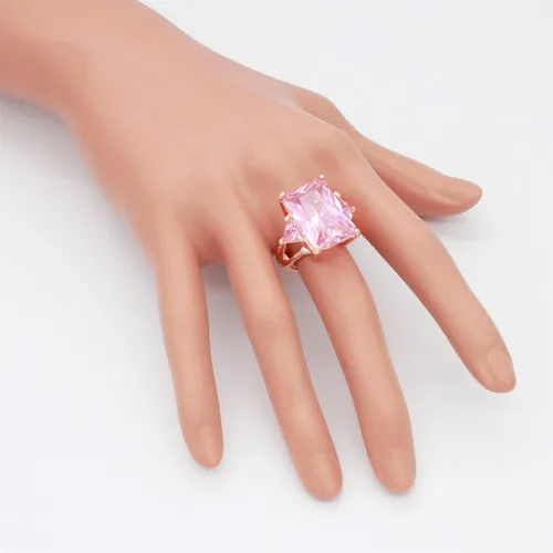 Miniatura 8 de Lavencious Anillos elásticos grandes y brillantes con circonitas cúbicas para mujer, talla 7-9