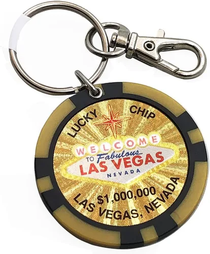 Miniatura 6 de Llavero Las Vegas, Ficha de Poker de la suerte Negro