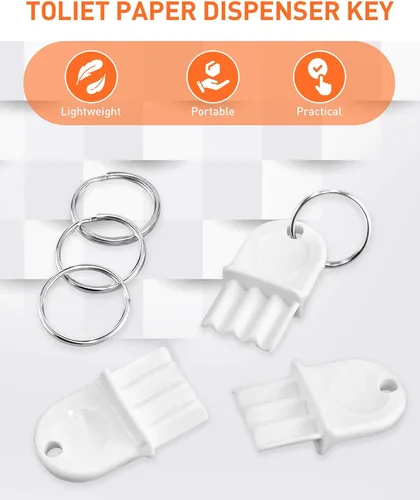 Miniatura 3 de 5 llaves dispensadoras de toallas de papel, llaves dispensadoras universales de papel higiénico, llave de plástico duro para dispensador de papel