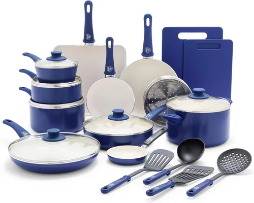 Miniatura 18 de GreenLife Soft Grip - Juego de 23 utensilios de cocina antiadherentes de cerámica saludable con utensilios de cocina, sin PFAS, apto para Negro