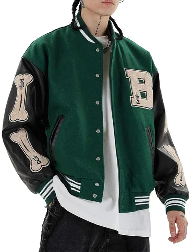 Aelfric Eden Harajuku - Chaqueta universitaria para hombre, chaqueta de béisbol con gráficos vintage, abrigos unisex