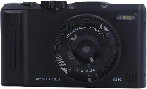 Zopsc Cámara digital 4K de Vlog de 48 MP, enfoque automático de 48 MP, cámaras de zoom digital 18X para Vedio, pantalla abatible de 3 pulgadas,