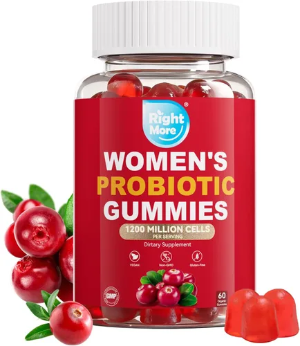 Gomitas probióticas para mujeres, gomitas de equilibrio femenino, 1200 mil millones de compuestos, apoyo digestivo e inmunológico, apoya la salud
