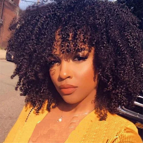 Miniatura 74 de Paquetes de cabello afro rizado y kinky, extensiones de cabello humano de 8 pulgadas, tejido rizado sin procesar, doble entretejido, virgen