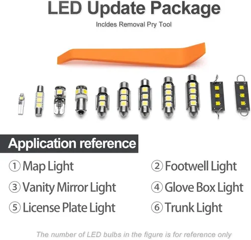 Miniatura 9 de nsautolighting Kit de 13 bombillas LED para interiores para Chevy Corvette C6 2005 2006 2007 2008 2009 2010 2011 2012 2013 Super brillante 6000K