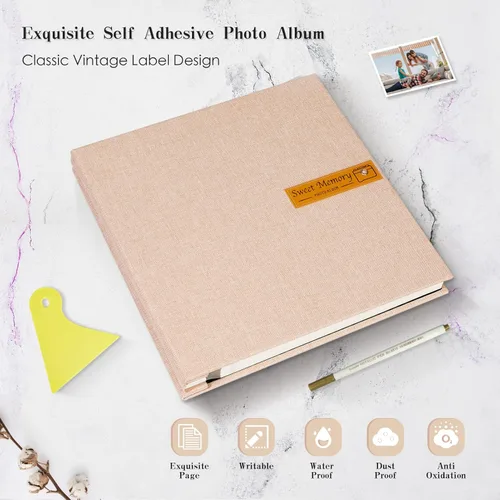 Miniatura 22 de Spbapr Álbum de fotos grande autoadhesivo magnético para manualidades, álbum de fotos DIY para fotos de 4 x 6, 5 x 7, 8 x 10, libro de recuerdos