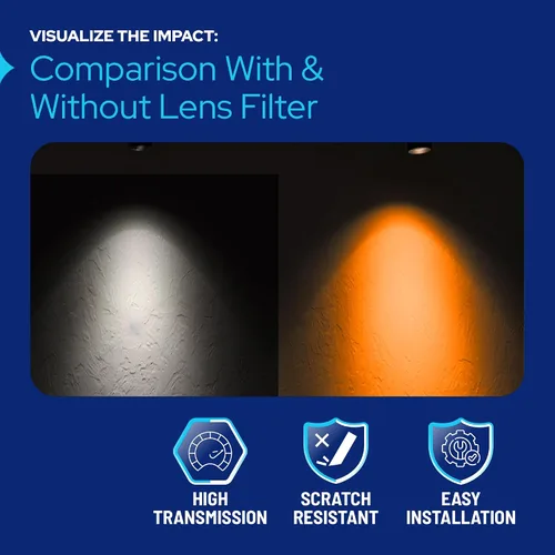 Miniatura 2 de KastLite Filtro de Cabeza de Luz de Riel de Halo Ámbar – Lente de Bombilla Acrílica MR11 WAC – Cubierta de Repuesto para Accesorios de Techo, Focos