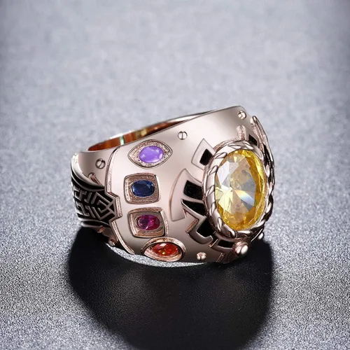 Miniatura 6 de Anillo Infinity Gauntlet chapado en oro rosa de plata 925
