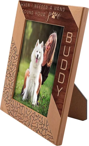 Miniatura 2 de Monumento personalizado para mascotas de 5 x 7, marco de fotos personalizado para mascotas, gato y perro, marco de fotos de madera, marco