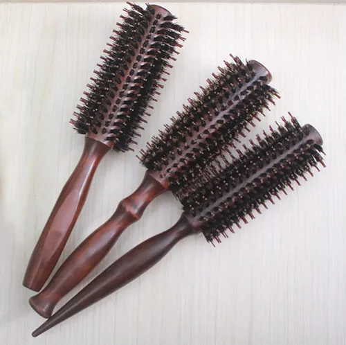 Miniatura 6 de Juego de cepillos premium 3 en 1 para mujeres y hombres: cepillo de pelo redondo de cerdas de jabalí natural, cepillo de peinado de alfiler, peine