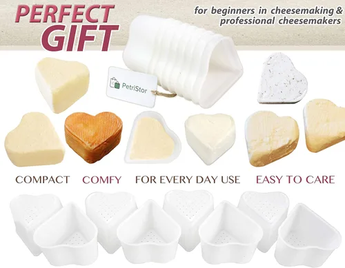 Miniatura 9 de PetriStor Molde de queso suave para queso de 8 piezas, 1/3 cuartos de galón, molde de queso suave para hacer queso, suministros caseros para hacer