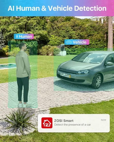 Miniatura 3 de ZOSI - Sistema de cámara de seguridad para el hogar de 8 canales 3K Lite para interiores y exteriores, detección AI de personas/vehículos, visión