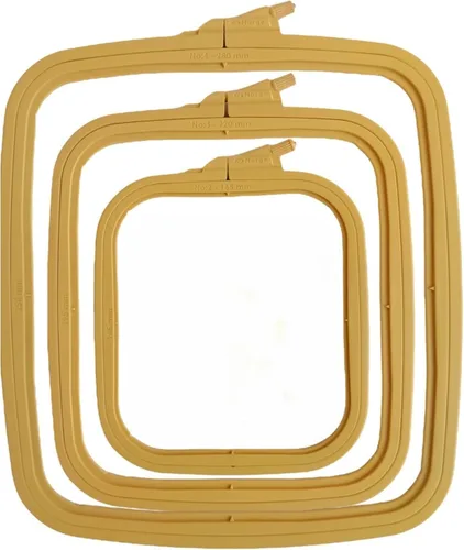 Miniatura 11 de Nurge 5 aros cuadrados grandes de plástico para bordar, aro de costura cruzada, aro de aguja perforadora, multicolor