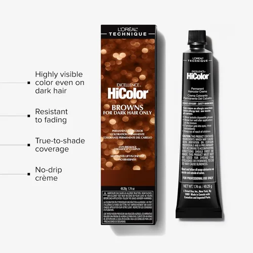 Miniatura 3 de L'Oréal Technique HiColor Browns & Blondes Permanent Hair Color - Lifts Dark Hair in One Step, No Brassiness, Rich, Smooth Creme Formula, Intense