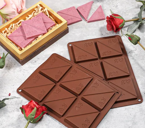 Miniatura 7 de Webake Molde cuadrado para chocolate, paquete de 2 moldes de silicona para chocolate de conversación, molde de chocolate para parejas románticas