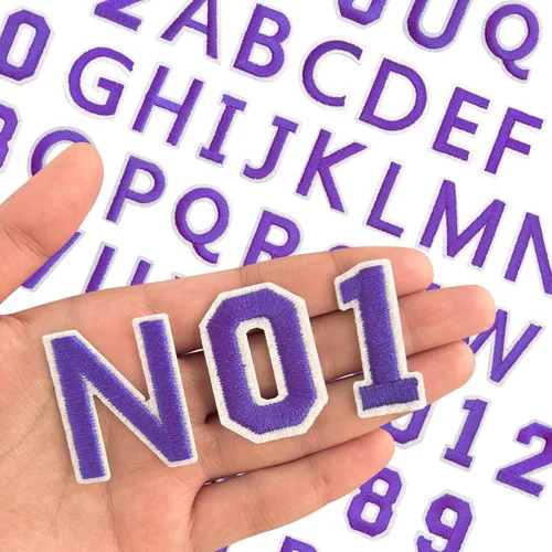 Miniatura 13 de Harsgs 72 parches de letras para planchar con números, parches bordados de letras A-Z números 0-9 para ropa, vestido, sombrero, jeans, accesorios