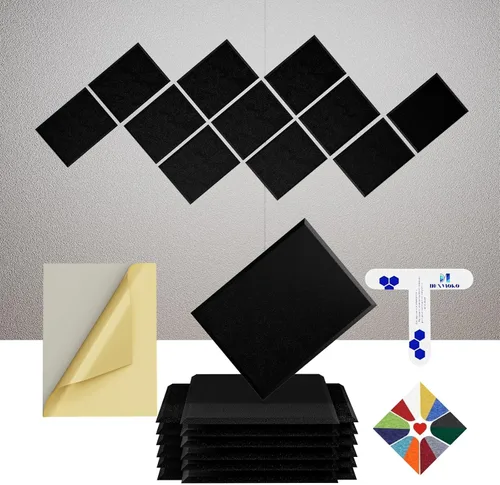 Miniatura 44 de Paneles acústicos autoadhesivos [390 lbs/yd³ de densidad ultra alta], panel de absorción de sonido de segunda generación, panel de sonido de nivel