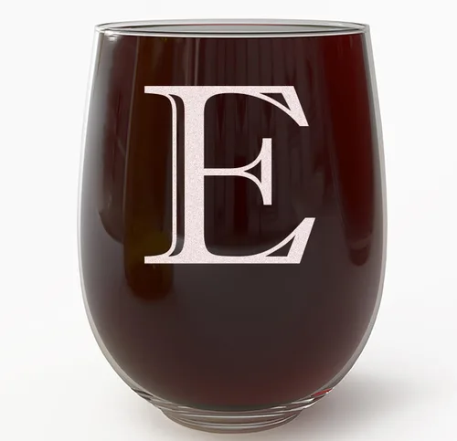 Miniatura 8 de Copa de vino grabada con monograma de 17 onzas sin tallo (letra A) A-Z, regalos personalizados para mujeres, copas de vino personalizadas, regalo