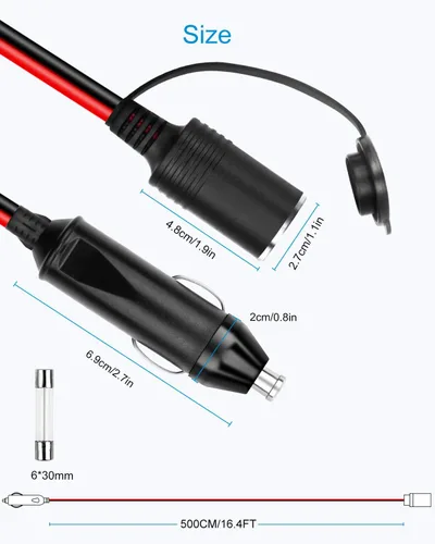 Miniatura 6 de ALITOVE Convertidor de CA a CC de 12 V, 8 A, 96 W, 100 V-240 V a 12 V, adaptador de fuente de alimentación, enchufe para encendedor de cigarrillos