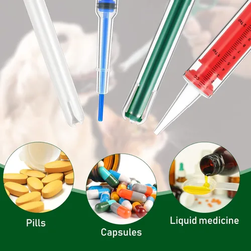 Miniatura 3 de Patelai 4 unidades de píldoras para gatos, émbolo para mascotas, pistola de píldoras para perros, dispensador de medicamentos para mascotas, jeringa