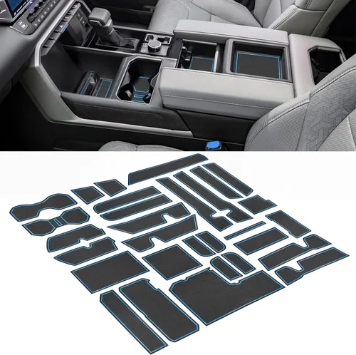 Miniatura 13 de Forro personalizado para accesorios Toyota Tundra 2022 2023 2024 2025 2026, insertos para portavasos, alfombrillas para consola central