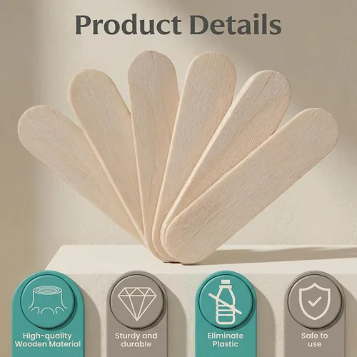 Miniatura 4 de Tioncy 500 mini palitos para manualidades de 1.57 x 0.39 x 0.08 pulgadas, palitos pequeños de madera para helados naturales para adultos, bricolaje