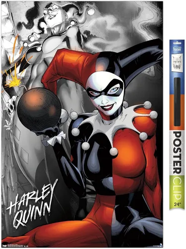 Miniatura 17 de Trends International DC Comics - Póster de pared de Harley Quinn, la bomba, 14.725 x 22.375 pulgadas, versión enmarcada de madera de granero