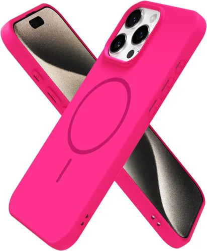 Miniatura 195 de oakxco Funda de silicona Mag Safe para iPhone 17 Pro Max, funda magnética delgada y fina compatible con carga inalámbrica MagSafe, bonita funda Negro