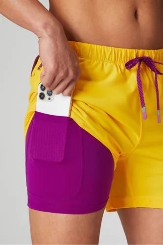 Miniatura 39 de Fabletics The One - Pantalón corto para hombre (forro), entrenamiento, natación, ligero, de secado rápido, bolsillo con cremallera, tejido elástico