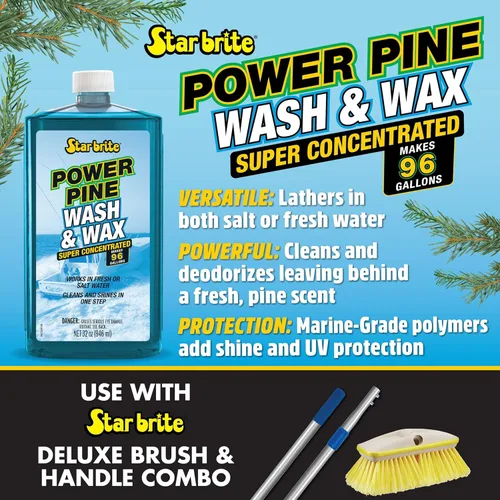 Miniatura 3 de STAR BRITE Power Pine Wash & Wax - Fórmula concentrada de grado marino para barcos, automóviles y más, limpia, brillo, protección UV y elimina