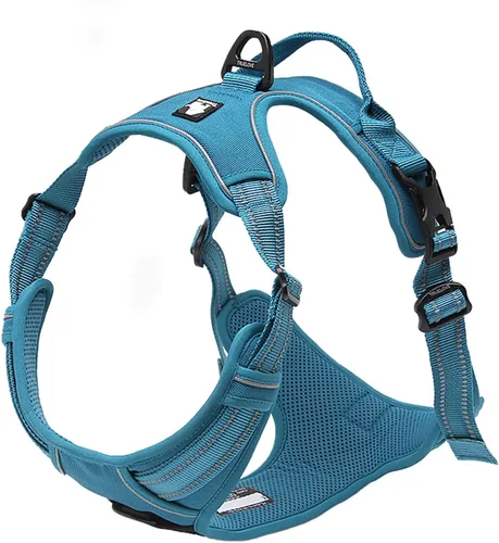 Truelove TLH5651 - Arnés ajustable sin tirones para perro, chaleco reflectante para cachorros, control cómodo, colores brillantes (azul, M)