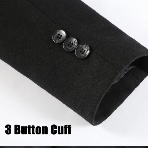 Miniatura 5 de APTRO Gabardina de lujo de longitud completa para hombre, abrigo largo de lana, rompevientos de invierno